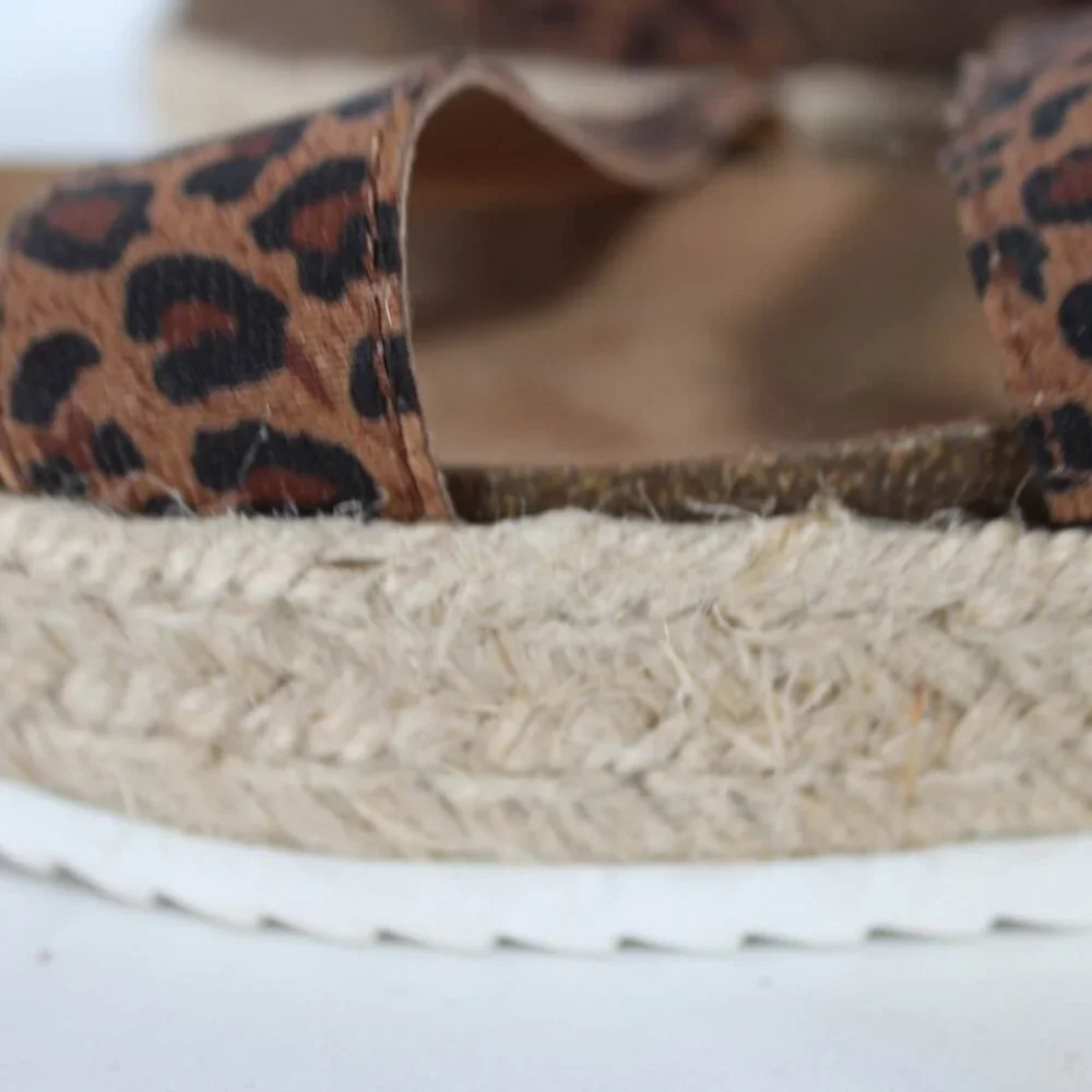 NWT Time and Tru Leopard Platform Espadrille Sandals – Size 8, Edgy Summer Style